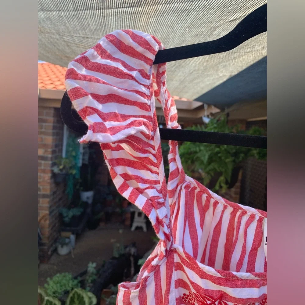 ▫️host pick▫️Zara ruffle embroidered tassels crop top - Picture 6 of 9